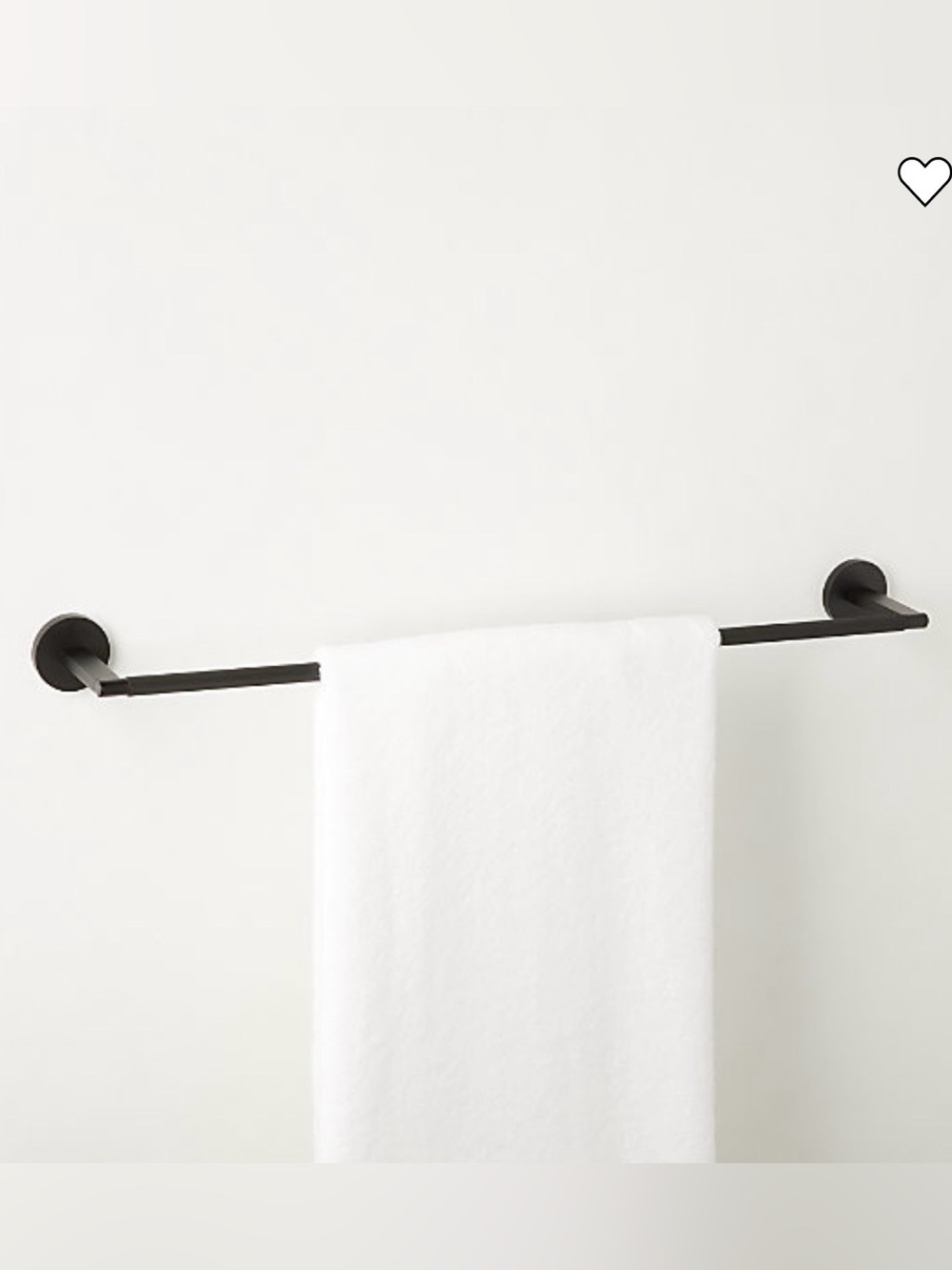 Black textured metal bath towel rod